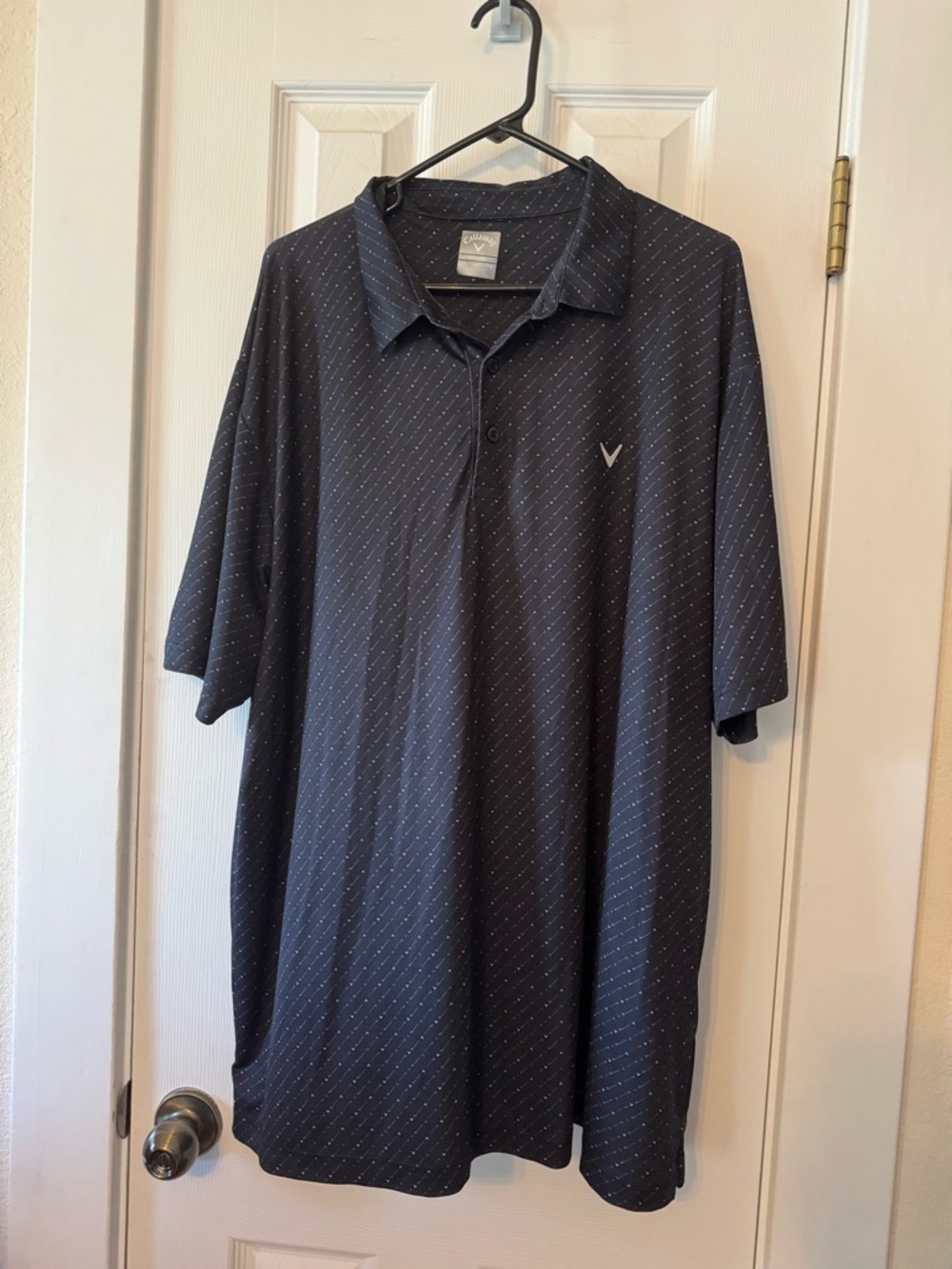 Callaway Opti-Dri Polo Shirt Men’s XXL Black Golf Club Print Performance Hiking